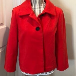 Chicos Red Pea Coat Size 1